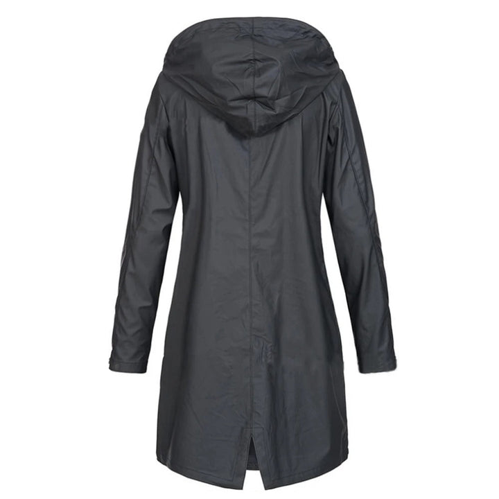 Langer Damen-Herbstmantel mit hohem Kragen & Knopfleiste – Leandra