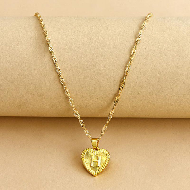 Goldene Initial Herz Anhänger Kette - Amara