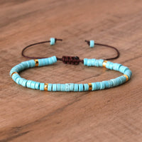 Gevlochten Armband met 2,4 mm Natuurlijke Steen Rollers - Seraphina