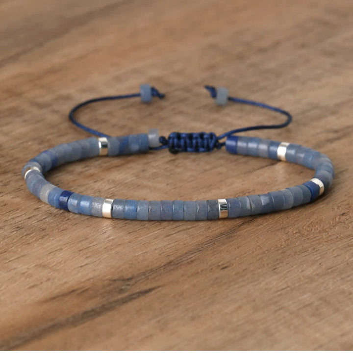 Gevlochten Armband met 2,4 mm Natuurlijke Steen Rollers - Seraphina