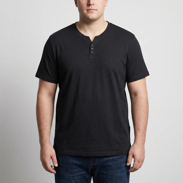 3-Button V-neck Short Sleeve Tee - Lewis