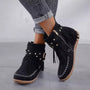 Vintage warme Stiefel mit Fransen - Mira