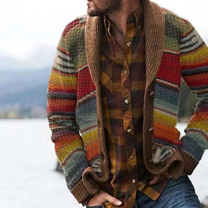 Gestreept gebreide heren vest in modern design – Deshon