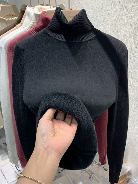 Eloise Samtgefütterter Rollkragenpullover | Stilvoll & warm