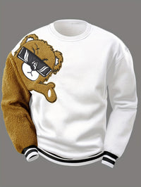 Herren Sweatshirt mit Gesticktem Cartoonbär - Jasper