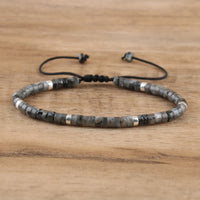 Gevlochten Armband met 2,4 mm Natuurlijke Steen Rollers - Seraphina