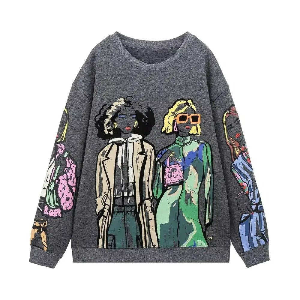 Locker sitzender Pullover mit Wolldruck - Elise