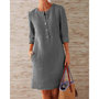Stilvolles Kleid mit Taschen & Rundhalsausschnitt – Niva