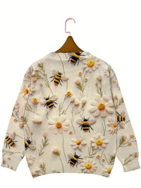 Trendiger Damen Pullover mit Bienenmuster - Sophie