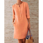 Stilvolles Kleid mit Taschen & Rundhalsausschnitt – Niva