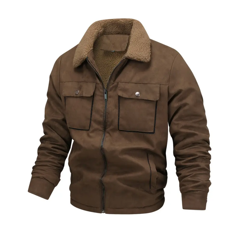 Herren-Outdoorjacke gefüttert mit Teddyfleece & Reverskragen – Corvin