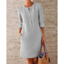 Stilvolles Kleid mit Taschen & Rundhalsausschnitt – Niva