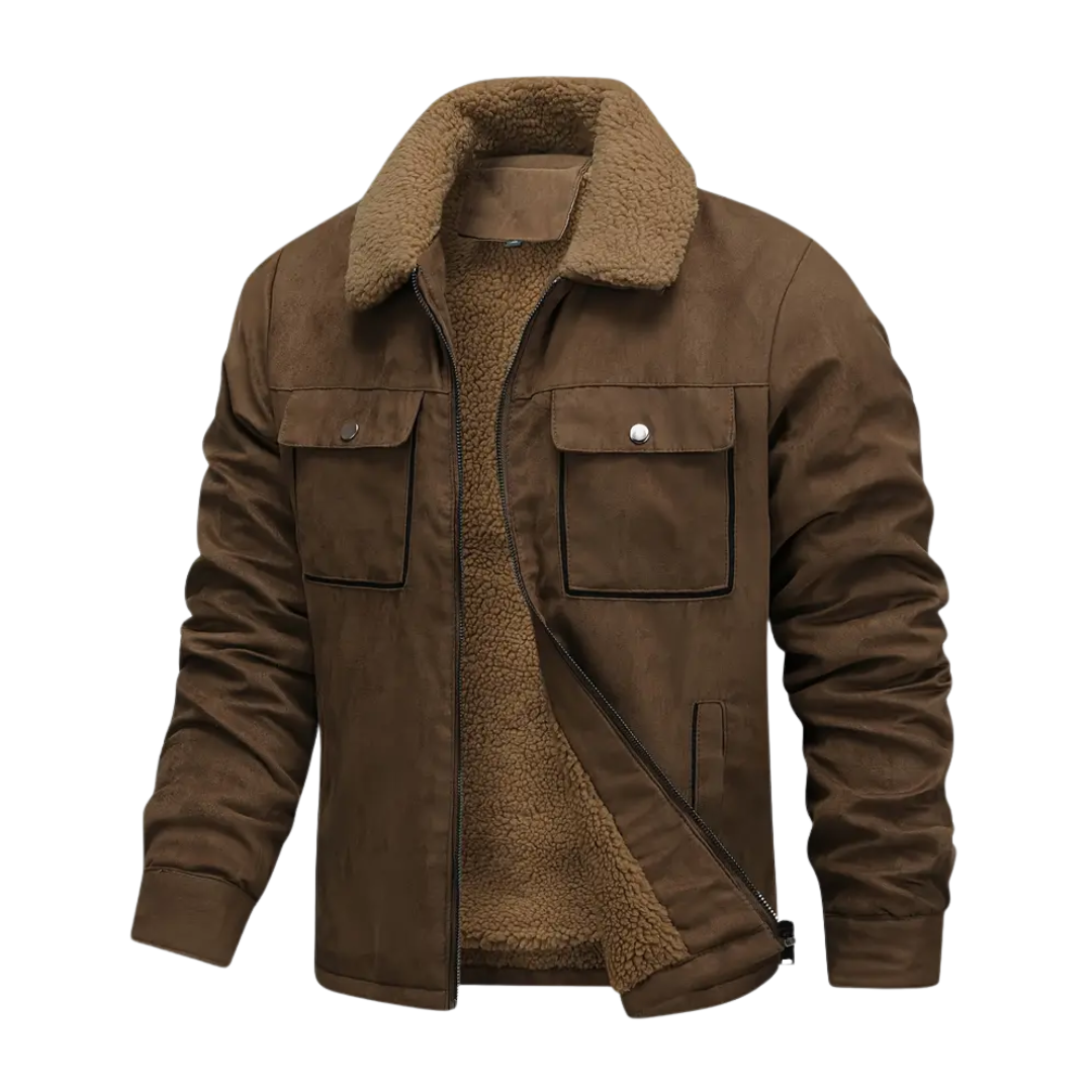 Herren-Outdoorjacke gefüttert mit Teddyfleece & Reverskragen – Corvin