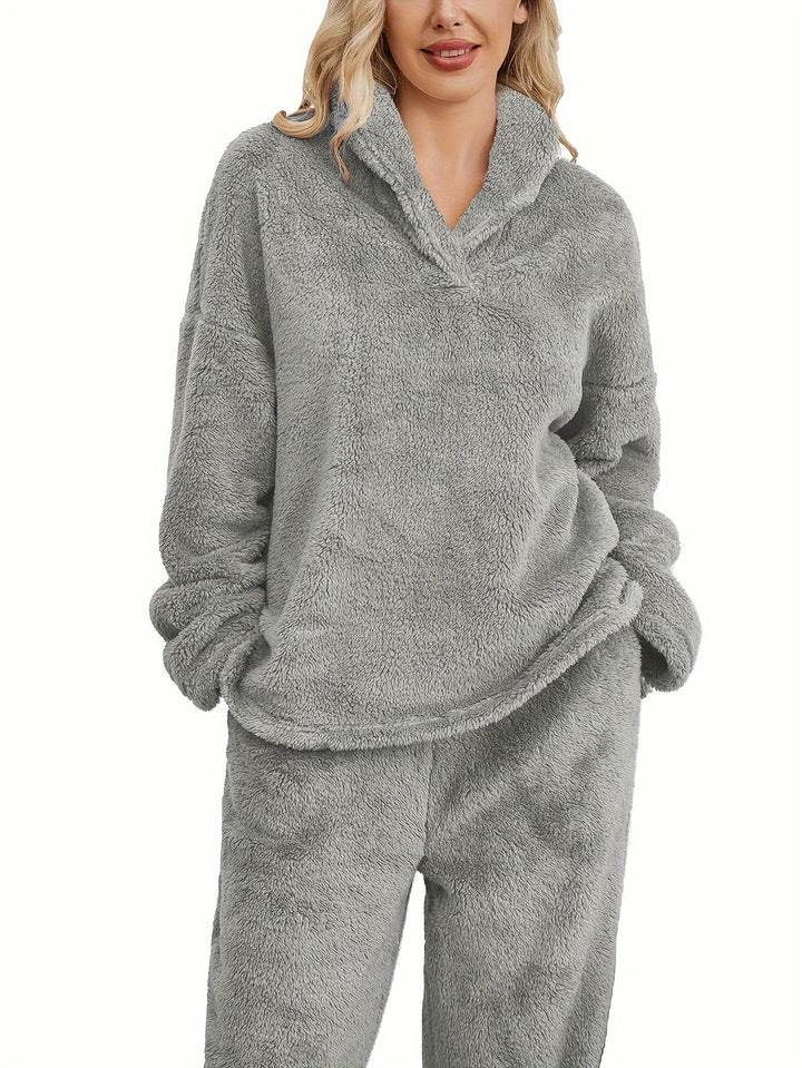 Warme Coral Fleece Dames Loungewear Set – Fenna