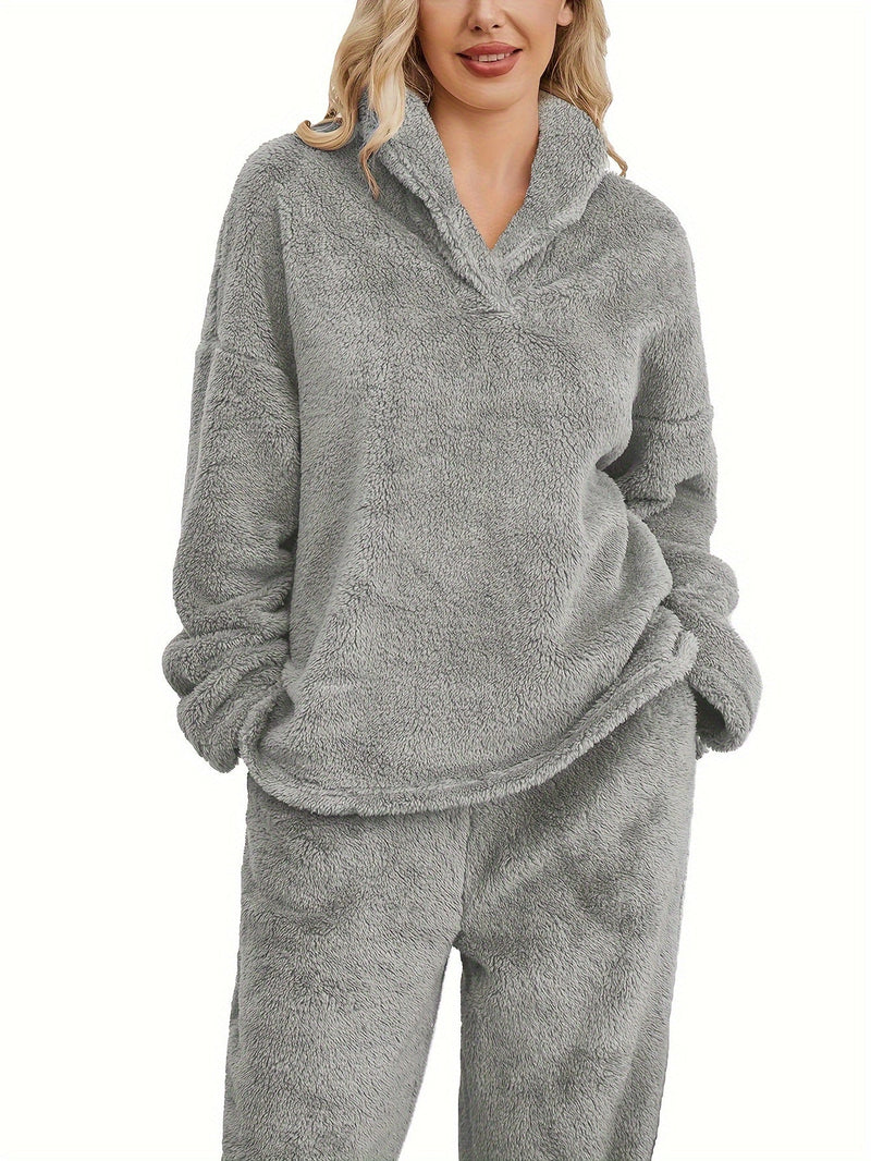 Warme Coral Fleece Dames Loungewear Set – Fenna