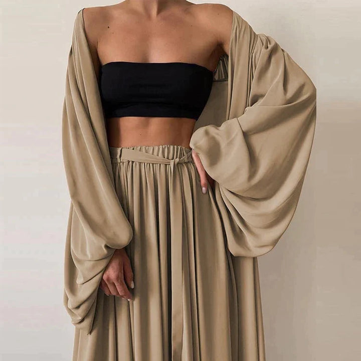Trendy tweedelige dames zomerset met top en broek – Noelle