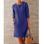 Stilvolles Kleid mit Taschen & Rundhalsausschnitt – Niva