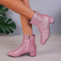 Damen Glitzer-Stiefeletten mit Absatz – Raelene