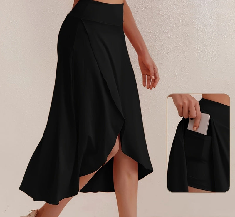 Sportieve rok met hoge taille en asymmetrische snit - Alexia