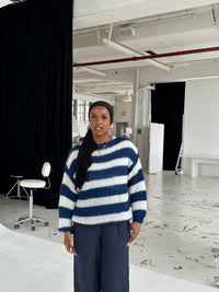 Gestrickter und gestreifter Oversized Damenpullover - Harper