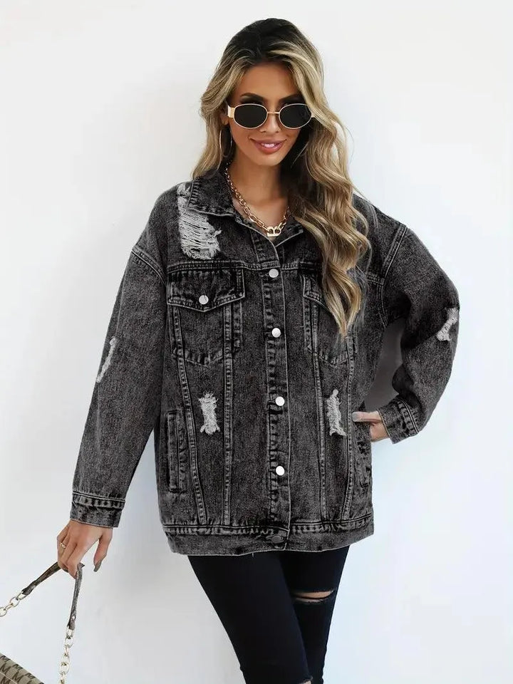 Waterdichte & Gevoerde Oversized Dames Jeansjack – Talia