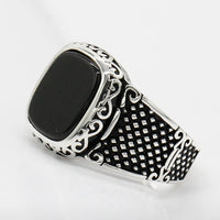 Schwarzer Onyx Silberring für Männer - Max