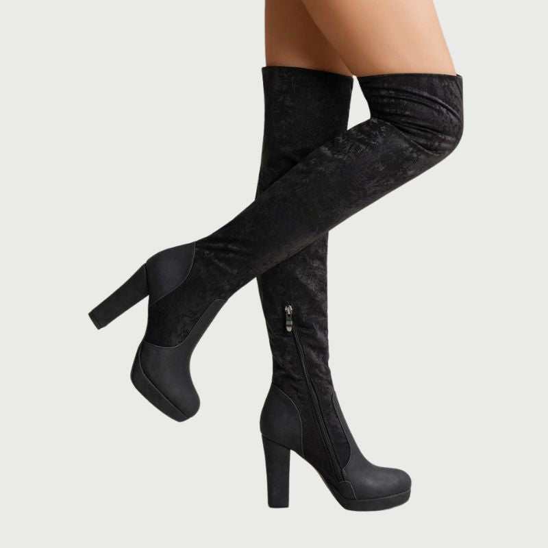 Overknee-Stiefel mit Blockabsatz - Isabella
