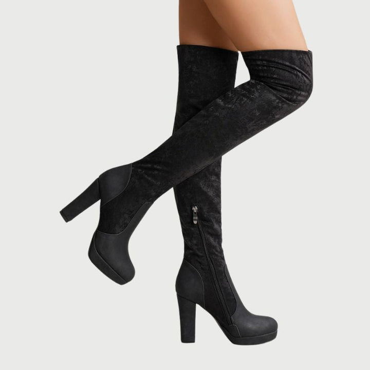 Overknee-Stiefel mit Blockabsatz - Isabella