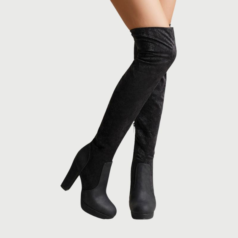 Overknee-Stiefel mit Blockabsatz - Isabella