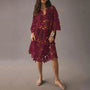 Geblümtes Midi-Kleid mit Ösen-Schnürung – Maelis