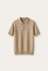 Stylish men's polo shirt made of cashmere-merino wool – Caelan