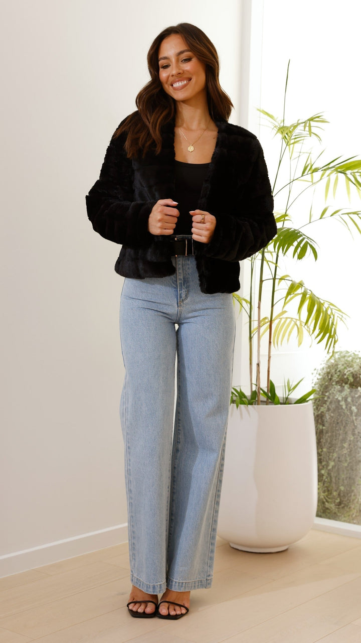 Luxuriöse Damen-Crop-Jacke - Veloura