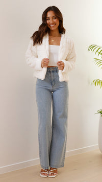 Luxuriöse Damen-Crop-Jacke - Veloura