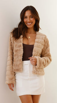 Luxuriöse Damen-Crop-Jacke - Veloura