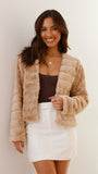 Luxuriöse Damen-Crop-Jacke - Veloura