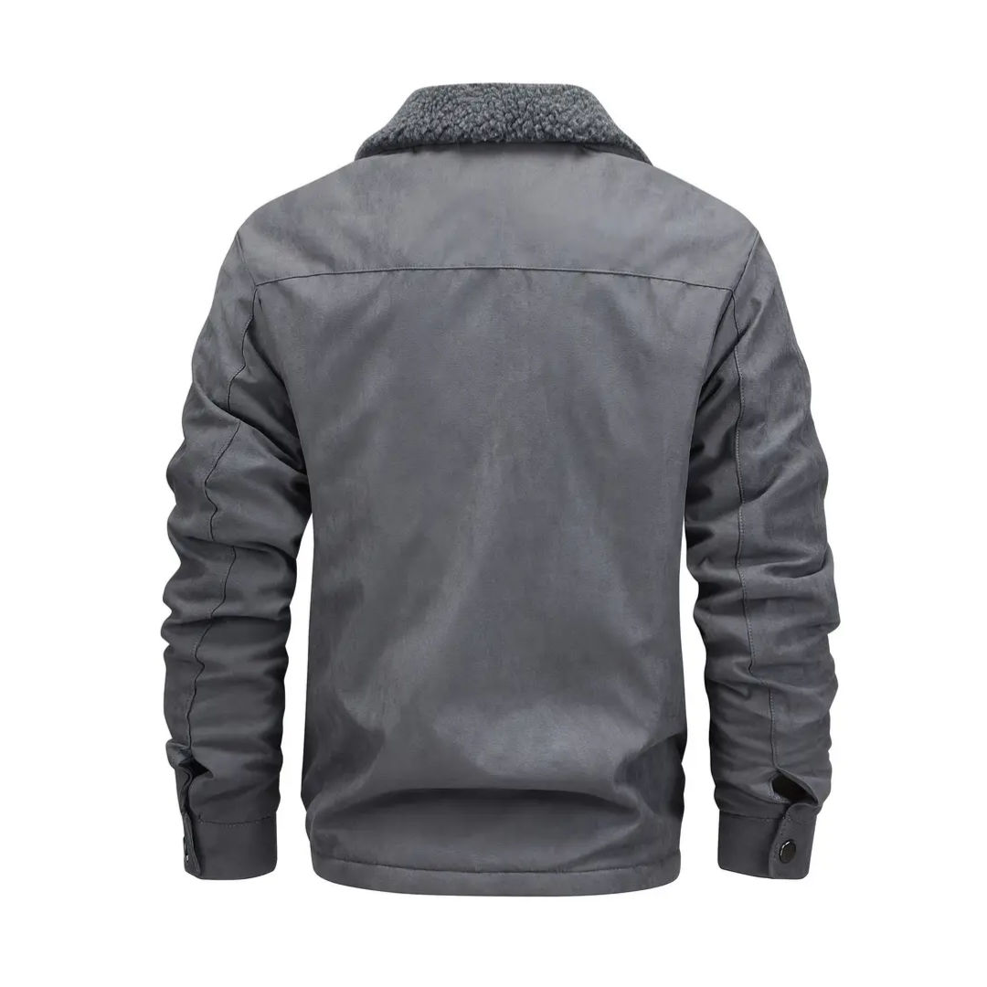 Herren-Outdoorjacke gefüttert mit Teddyfleece & Reverskragen – Corvin