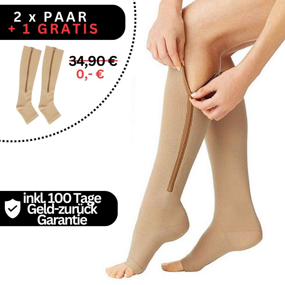 Orthopedische Compressiesokken met Rits - ComfortZip