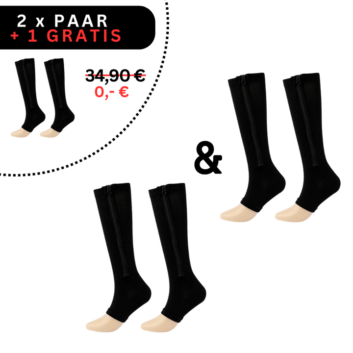 Orthopedische Compressiesokken met Rits - ComfortZip
