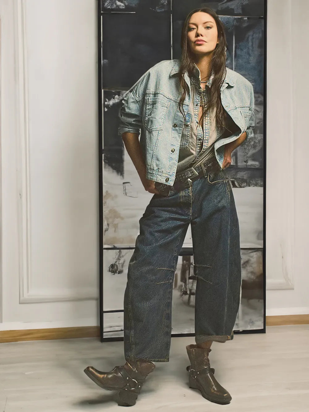 Trendige Mid-Rise Barrel Jeans - Livia