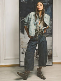 Trendige Mid-Rise Barrel Jeans - Livia
