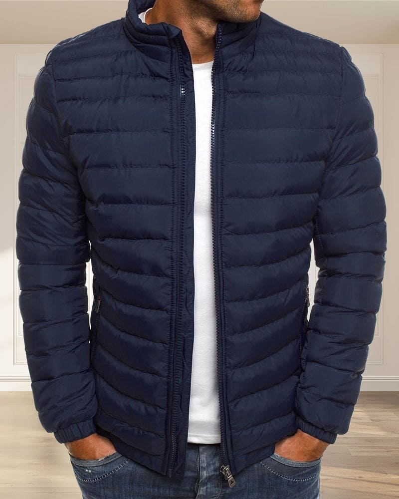 Einfarbige Jacke mit Reißverschluss - Ethan