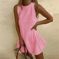 Stilvolles Bequemes Leinenkleid | Rundhalsausschnitt