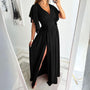 V-Ausschnitt Sommerkleid mit Glockenärmeln – Sofia