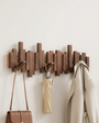Wooden Wall Coat Rack with Foldable Magnetic Hooks – Beech, 3-10 Hooks 1