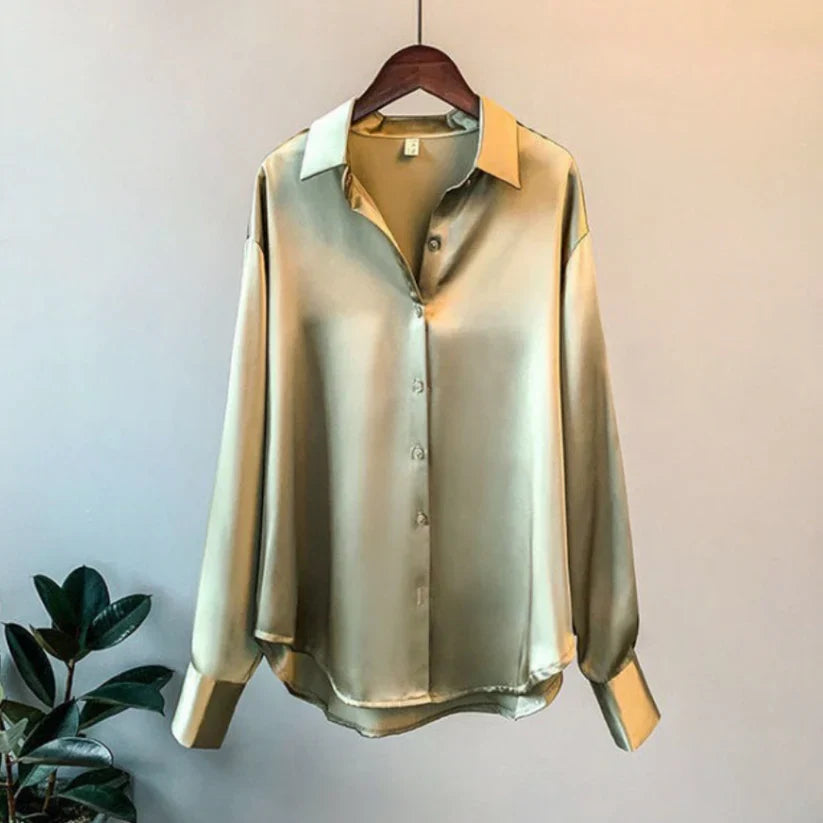 Stijlvolle Satijnen Dames Blouse - Elina