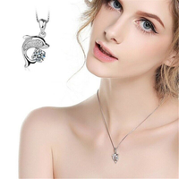 Crystal necklace with dolphin pendant | Lucky charm on a necklace!