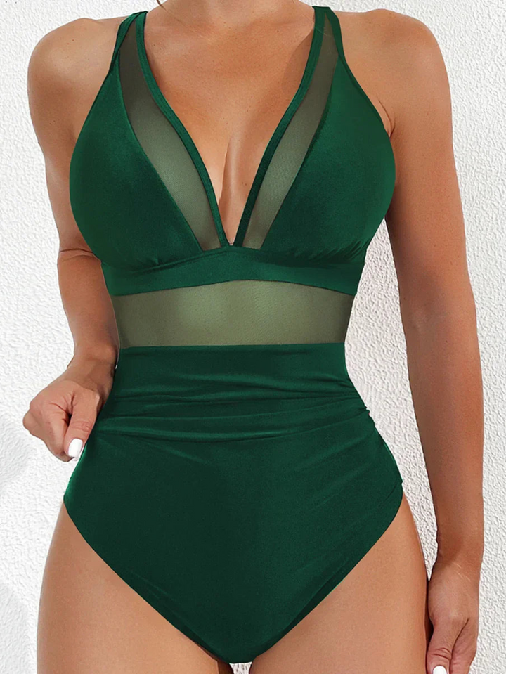 Damen Badeanzug mit Mesh und Push-up-Effekt – Chiara