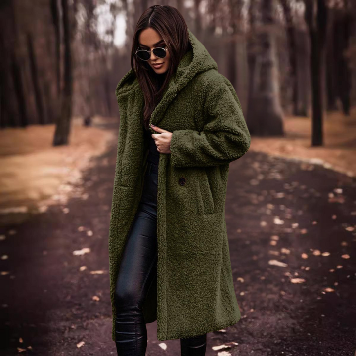 Long Women's Teddy Jacket with Hood – Maren