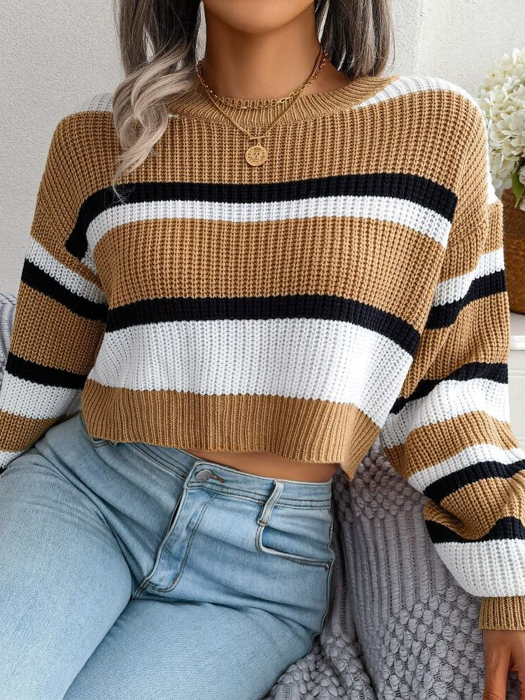 Gestreifter Crop-Pullover - Emory
