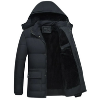 Zwarte Gewatteerde Heren Winterjas met Moderne Snit – Leon